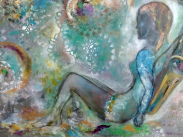 Картина под названием "La saxophoniste au…" - Dominique Bertrand, Подлинное произведение искусства, Акрил Установлен на Дере…