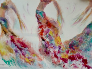 Pintura titulada "Bata de cola, danse…" por Dominique Bertrand, Obra de arte original, Acrílico Montado en Bastidor de camil…