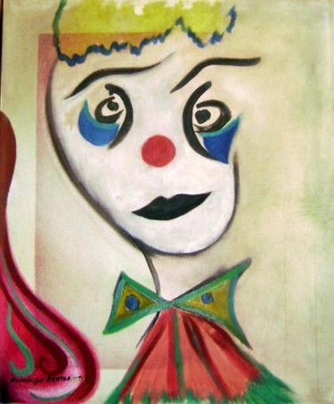 Pintura intitulada "sourire de clown" por Dominique Bertrand, Obras de arte originais, Acrílico