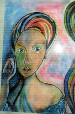 Peinture intitulée "LA BOUCHE DE JEANNE" par Dominique Bertrand, Œuvre d'art originale, Pastel Monté sur Carton