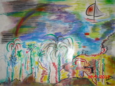 Pintura titulada "au sud.jpg" por Dominique Bertrand, Obra de arte original, Pastel