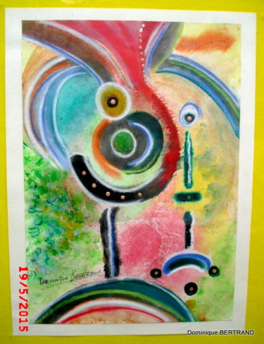 Pintura intitulada "clown heureux" por Dominique Bertrand, Obras de arte originais, Acrílico Montado em Vidro