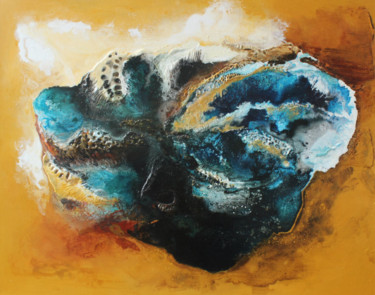 Peinture intitulée "Coeur de mer" par Dominique C. Habib, Œuvre d'art originale, Acrylique