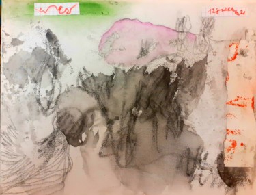 Malerei mit dem Titel "tableau 12 juillet…" von Dominique Evrard, Original-Kunstwerk, Pastell