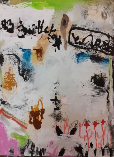 Schilderij getiteld "tableau 22 juillet…" door Dominique Evrard, Origineel Kunstwerk, Acryl