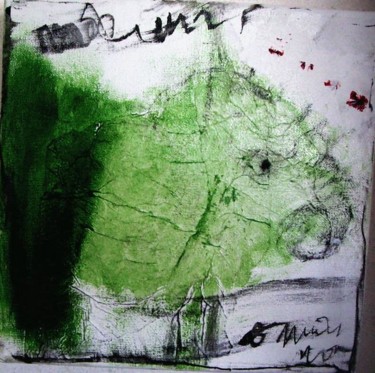 Peinture intitulée "little green 0606" par Dominique Evrard, Œuvre d'art originale