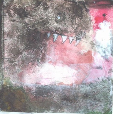 Peinture intitulée "petit rose dent" par Dominique Evrard, Œuvre d'art originale