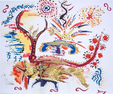 Peinture intitulée "Scorpion" par Dominique Fouquart  Domy, Œuvre d'art originale