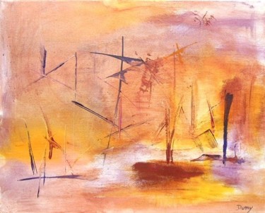 Peinture intitulée "Ombre au port" par Dominique Fouquart  Domy, Œuvre d'art originale
