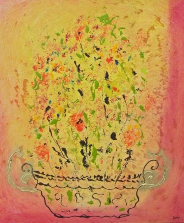 Painting titled "Belle jardiniére" by Dominique Fouquart  Domy, Original Artwork