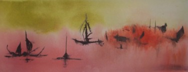 Peinture intitulée "Embarquations imagi…" par Dominique Fouquart  Domy, Œuvre d'art originale