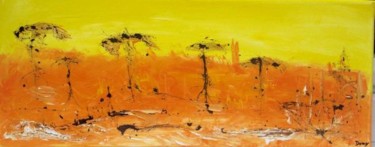 Painting titled "Au pays des girafes" by Dominique Fouquart  Domy, Original Artwork