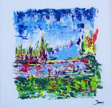 Peinture intitulée "Au bord du lac" par Dominique Fouquart  Domy, Œuvre d'art originale