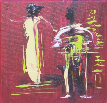 Painting titled "Silhouettes dansant…" by Dominique Fouquart  Domy, Original Artwork