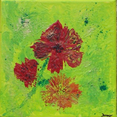 Peinture intitulée "Fleur de coeur" par Dominique Fouquart  Domy, Œuvre d'art originale
