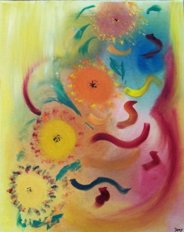 Peinture intitulée "Au delà du vase" par Dominique Fouquart  Domy, Œuvre d'art originale