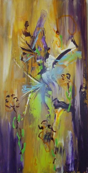 Painting titled "Réve de papillons" by Dominique Fouquart  Domy, Original Artwork