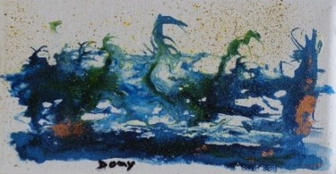 Peinture intitulée "Tempête sur la mer" par Dominique Fouquart  Domy, Œuvre d'art originale