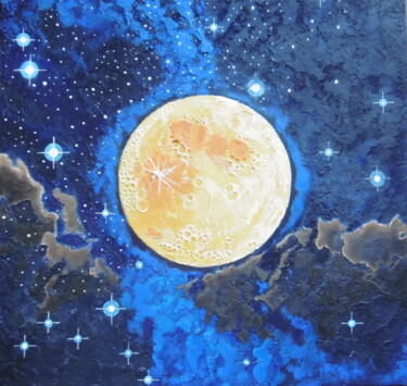 Peinture intitulée "Nuit étoilée 3" par Dominique Gutmann, Œuvre d'art originale, Acrylique