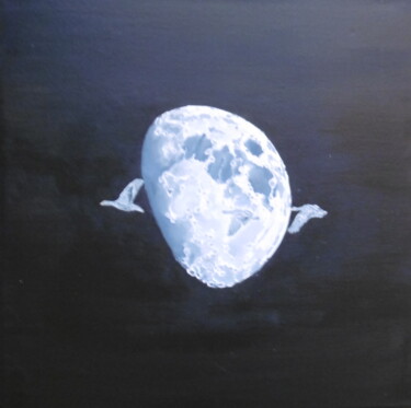Peinture intitulée "lune 1" par Dominique Gutmann, Œuvre d'art originale, Acrylique