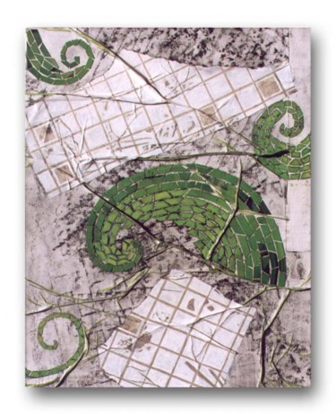 Painting titled "Un escargot Vert..." by Dominique Marthouret, Original Artwork