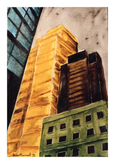 Peinture intitulée "Wall Street" par Dominique Marthouret, Œuvre d'art originale