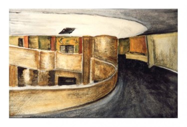 Peinture intitulée "Galerie Guggenheim…" par Dominique Marthouret, Œuvre d'art originale