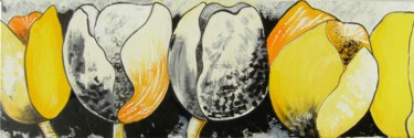 Peinture intitulée "tulipes-en-fetes" par Dominique Missler, Œuvre d'art originale, Acrylique Monté sur Châssis en bois