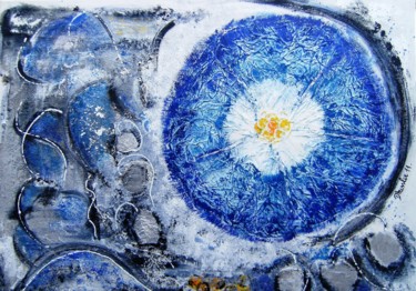 Peinture intitulée "ipomée bleue" par Dominique Missler, Œuvre d'art originale, Acrylique Monté sur Châssis en bois