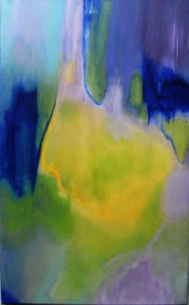 Painting titled "atmosphere-coloree" by Dominique Missler, Original Artwork, Acrylic Mounted on Wood Stretcher frame