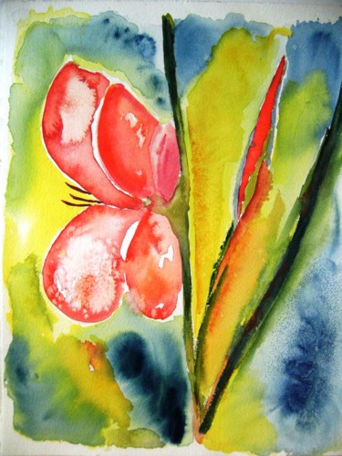 Painting titled "couleurs aquarelles" by Dominique Missler, Original Artwork, Watercolor