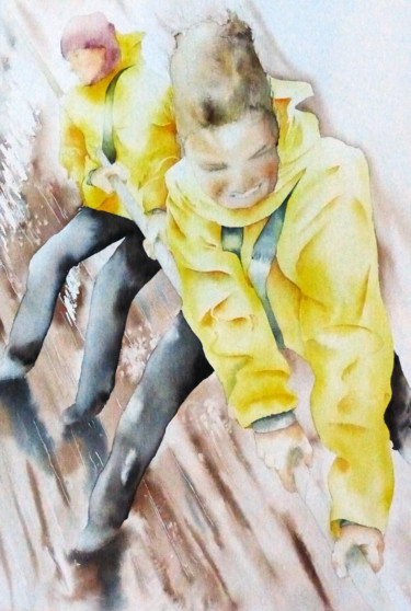 Painting titled "ho hisse" by Dominique Ramaud, Original Artwork, Watercolor