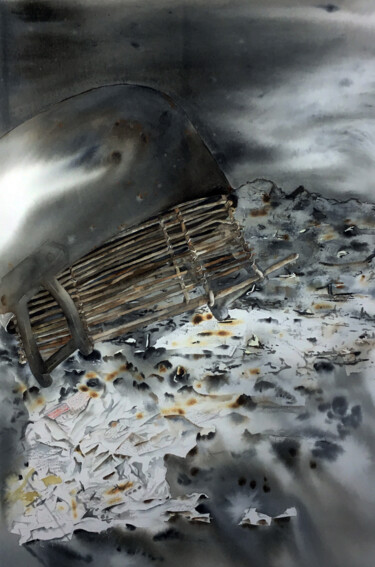 Peinture intitulée "la friteuse" par Dominique Ramaud, Œuvre d'art originale, Aquarelle