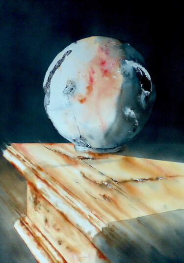 Peinture intitulée "raku sur maie" par Dominique Ramaud, Œuvre d'art originale, Aquarelle