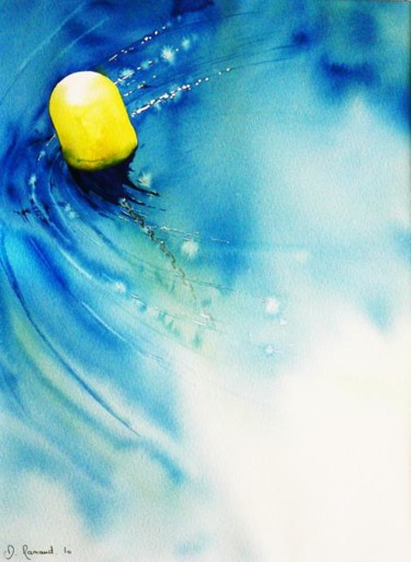 Peinture intitulée "bouée jaune" par Dominique Ramaud, Œuvre d'art originale, Aquarelle
