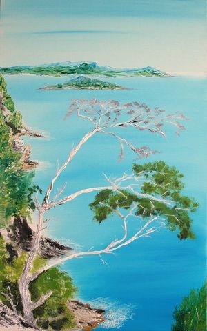 Peinture intitulée "Presqu'île de Giens" par Dominique Thivollier, Œuvre d'art originale