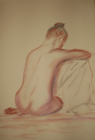 Peinture intitulée "pensive" par Dominique Thivollier, Œuvre d'art originale, Huile