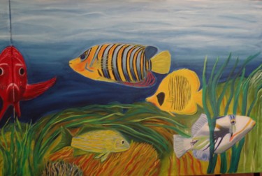 Peinture intitulée "fish part II" par Dominique Van De Velde, Œuvre d'art originale