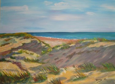 Painting titled "dune de capbreton" by Domino, Original Artwork, Oil