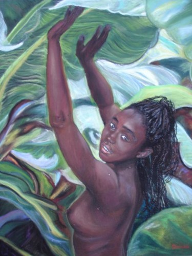 Painting titled "la jungle" by Domino, Original Artwork