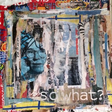 Collages titled "So What Andy" by Dominique Kerkhove (DomKcollage), Original Artwork, Collages Mounted on Wood Stretcher fra…