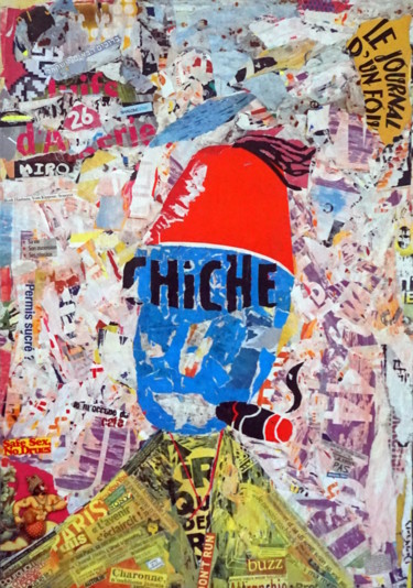 Collages intitolato "Le Chiche" da Dominique Kerkhove (DomKcollage), Opera d'arte originale, Collages