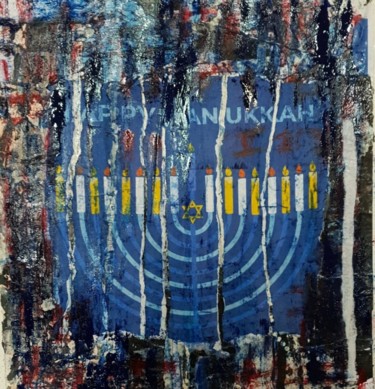 Collages intitolato "Happy Hanoucca" da Dominique Kerkhove (DomKcollage), Opera d'arte originale, Collages
