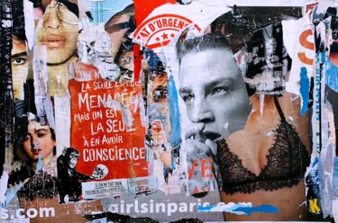 Collages titulada "Urgency" por Dominique Kerkhove (DomKcollage), Obra de arte original, Collages Montado en Bastidor de cam…