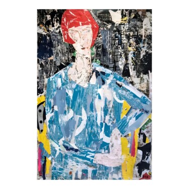 Κολάζ με τίτλο "Red Hair Stranger" από Dominique Kerkhove (DomKcollage), Αυθεντικά έργα τέχνης, Κολάζ