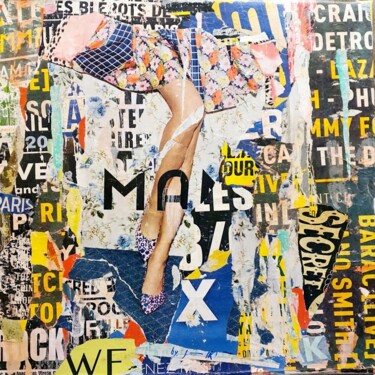 Collages intitolato "Secrets Shoes" da Dominique Kerkhove (DomKcollage), Opera d'arte originale, Collages