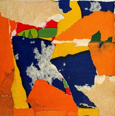 Κολάζ με τίτλο "Colors 3" από Dominique Kerkhove (DomKcollage), Αυθεντικά έργα τέχνης, Κολάζ Τοποθετήθηκε στο Χαρτόνι