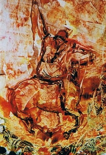 Peinture intitulée "le joueur de polo" par Dommart, Œuvre d'art originale
