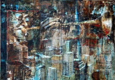 Peinture intitulée "New York blues" par Domondo, Œuvre d'art originale