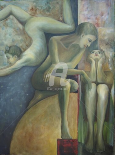 Peinture intitulée "l'etre dans son élé…" par Domondo, Œuvre d'art originale